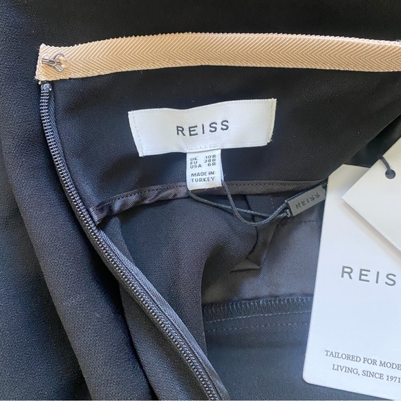 REISS Lina Wide Leg Pants Black Pink Trim NWT - US Size 6 - Picture 8 of 10